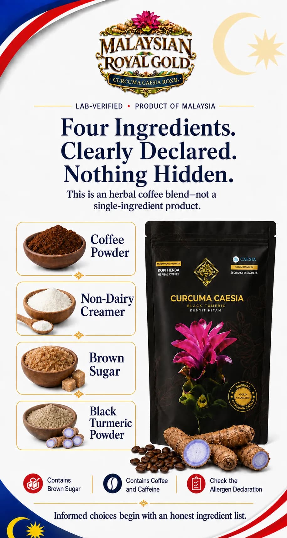 Curcuma Caesia Kopi Herba: Ingredient List